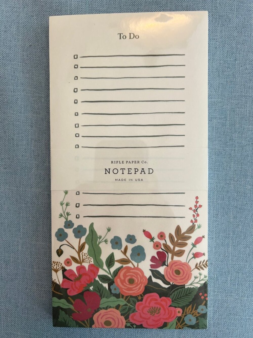 NEW Rifle Paper Co. To Do Market Notepad w/ Magnet – Floral Vines Design